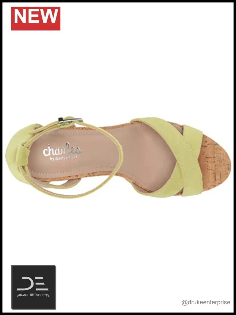 Faux Suede Wedge Sandals with Padded Footbed and Buckle